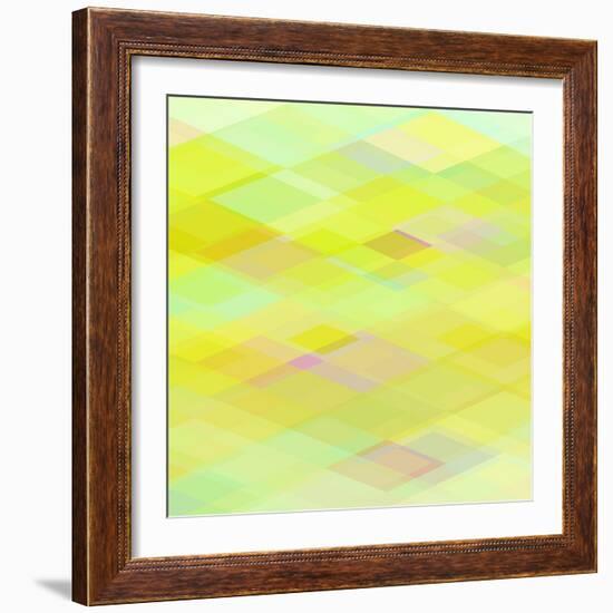 Abstract Yellow Geometrical Background-epic44-Framed Art Print