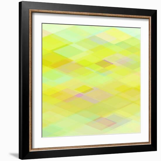 Abstract Yellow Geometrical Background-epic44-Framed Art Print