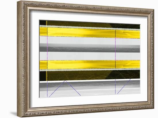 Abstract Yellow Parallels-NaxArt-Framed Art Print