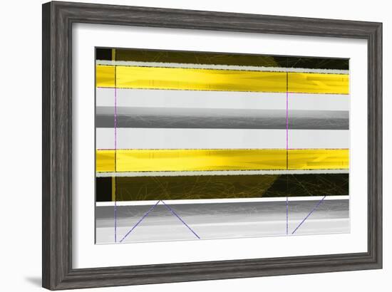 Abstract Yellow Parallels-NaxArt-Framed Art Print