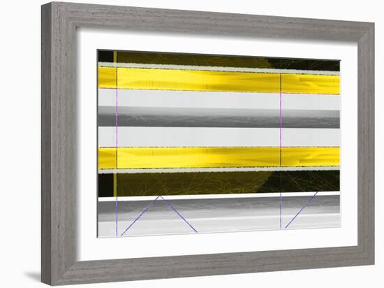 Abstract Yellow Parallels-NaxArt-Framed Art Print