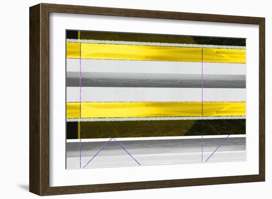 Abstract Yellow Parallels-NaxArt-Framed Art Print