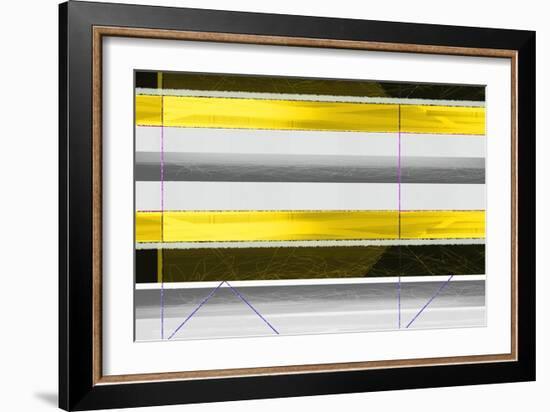 Abstract Yellow Parallels-NaxArt-Framed Art Print