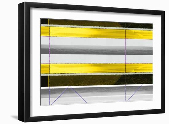 Abstract Yellow Parallels-NaxArt-Framed Art Print