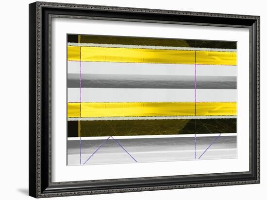 Abstract Yellow Parallels-NaxArt-Framed Art Print