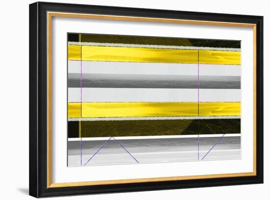 Abstract Yellow Parallels-NaxArt-Framed Art Print