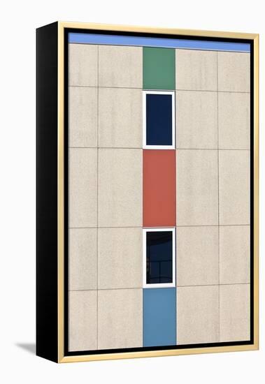 Abstracted Exterior Wall Detail of Student Housing De Uithof Campus Netherlands-Julian Castle-Framed Stretched Canvas