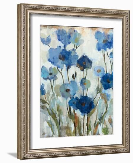 Abstracted Floral in Blue II-Silvia Vassileva-Framed Art Print