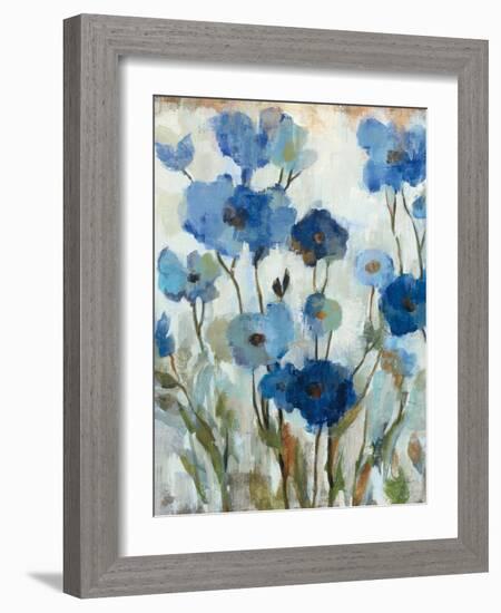 Abstracted Floral in Blue II-Silvia Vassileva-Framed Art Print