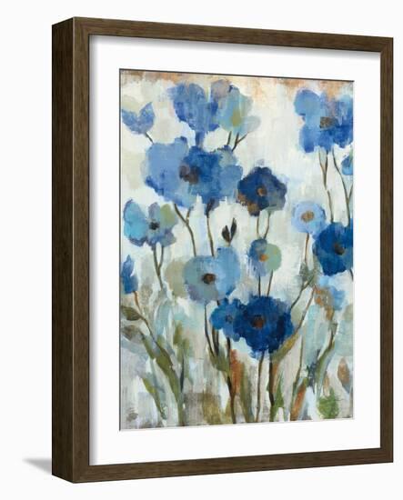 Abstracted Floral in Blue II-Silvia Vassileva-Framed Art Print