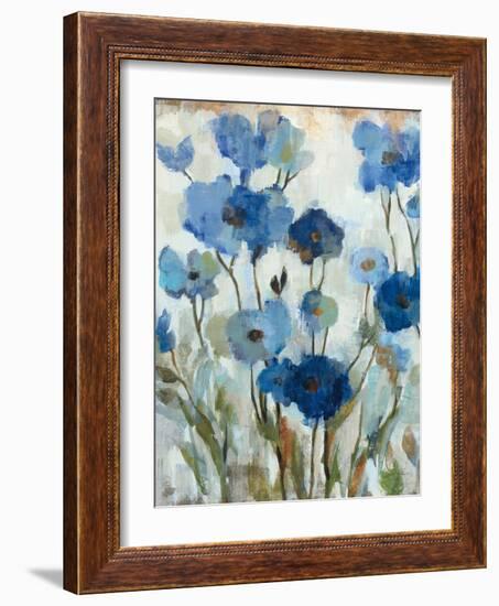 Abstracted Floral in Blue II-Silvia Vassileva-Framed Art Print