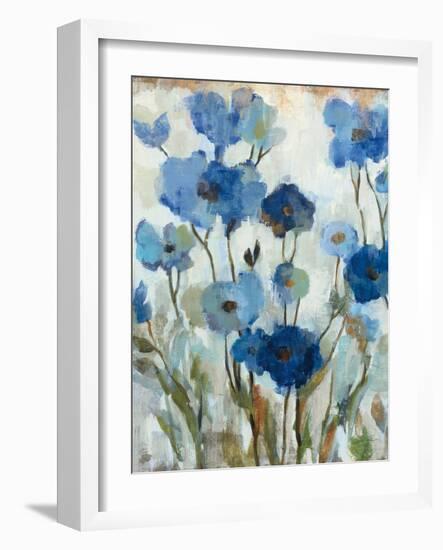 Abstracted Floral in Blue II-Silvia Vassileva-Framed Art Print