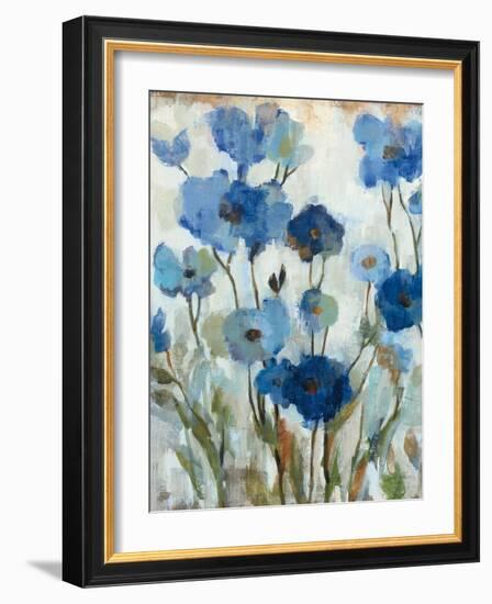 Abstracted Floral in Blue II-Silvia Vassileva-Framed Art Print