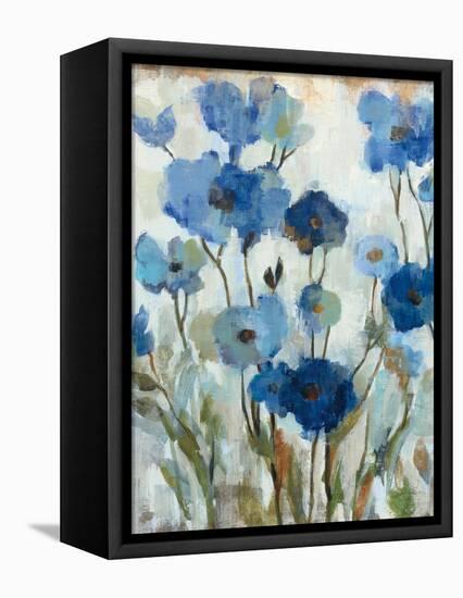 Abstracted Floral in Blue II-Silvia Vassileva-Framed Stretched Canvas