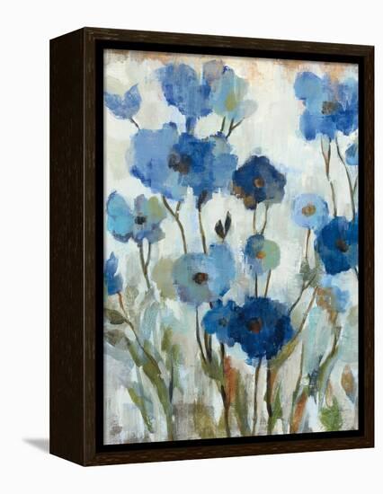 Abstracted Floral in Blue II-Silvia Vassileva-Framed Stretched Canvas