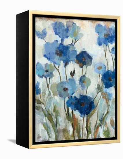 Abstracted Floral in Blue II-Silvia Vassileva-Framed Stretched Canvas