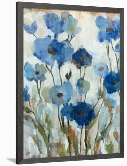 Abstracted Floral in Blue II-Silvia Vassileva-Framed Art Print