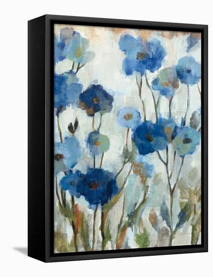 Abstracted Floral in Blue III-Silvia Vassileva-Framed Stretched Canvas