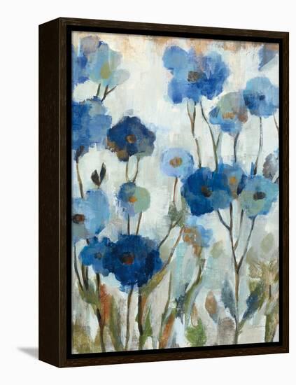 Abstracted Floral in Blue III-Silvia Vassileva-Framed Stretched Canvas