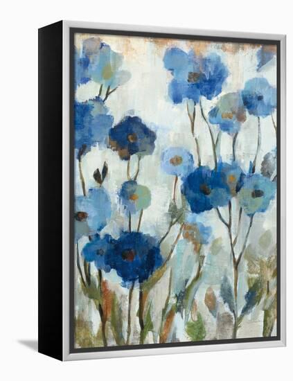 Abstracted Floral in Blue III-Silvia Vassileva-Framed Stretched Canvas