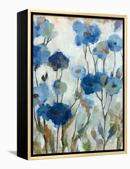 Abstracted Floral in Blue III-Silvia Vassileva-Framed Stretched Canvas