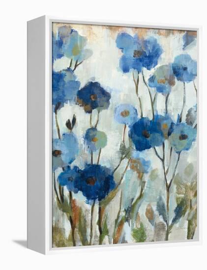 Abstracted Floral in Blue III-Silvia Vassileva-Framed Stretched Canvas