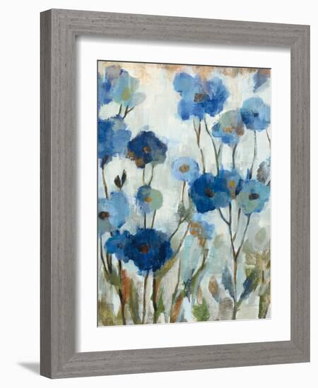 Abstracted Floral in Blue III-Silvia Vassileva-Framed Premium Giclee Print