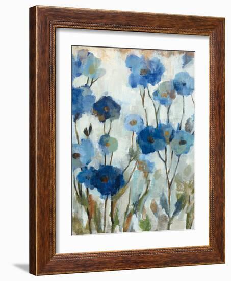 Abstracted Floral in Blue III-Silvia Vassileva-Framed Premium Giclee Print