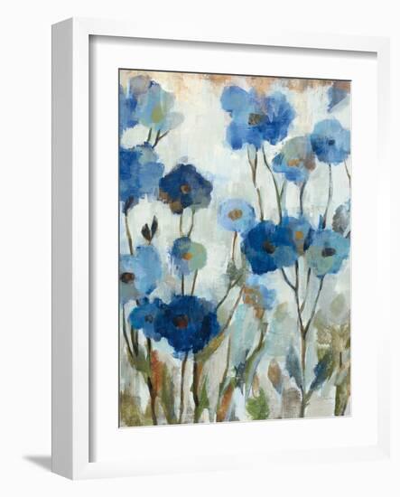 Abstracted Floral in Blue III-Silvia Vassileva-Framed Premium Giclee Print