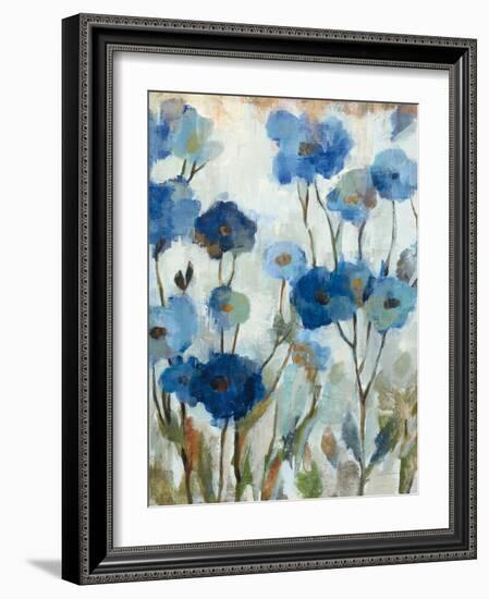 Abstracted Floral in Blue III-Silvia Vassileva-Framed Premium Giclee Print