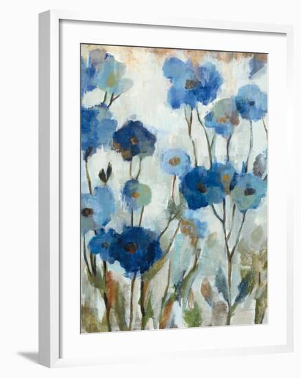 Abstracted Floral in Blue III-Silvia Vassileva-Framed Art Print