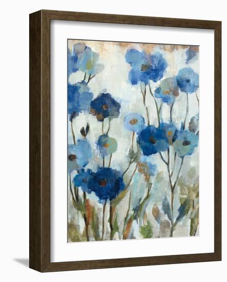 Abstracted Floral in Blue III-Silvia Vassileva-Framed Art Print