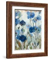 Abstracted Floral in Blue III-Silvia Vassileva-Framed Art Print