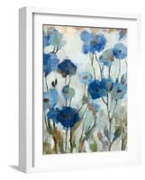 Abstracted Floral in Blue III-Silvia Vassileva-Framed Art Print