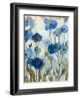 Abstracted Floral in Blue III-Silvia Vassileva-Framed Art Print