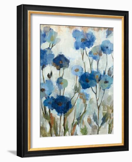 Abstracted Floral in Blue III-Silvia Vassileva-Framed Art Print