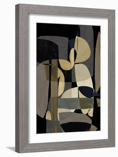 Abstracts Mid-Century Black-David Moore-Framed Art Print