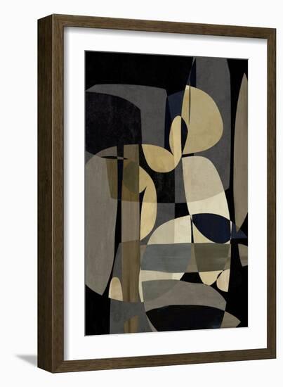 Abstracts Mid-Century Black-David Moore-Framed Art Print