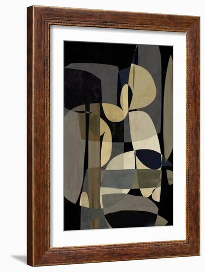 Abstracts Mid-Century Black-David Moore-Framed Art Print