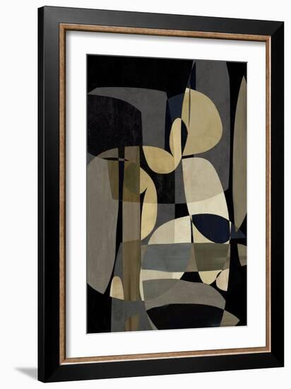 Abstracts Mid-Century Black-David Moore-Framed Art Print