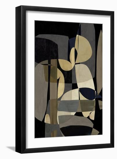 Abstracts Mid-Century Black-David Moore-Framed Art Print