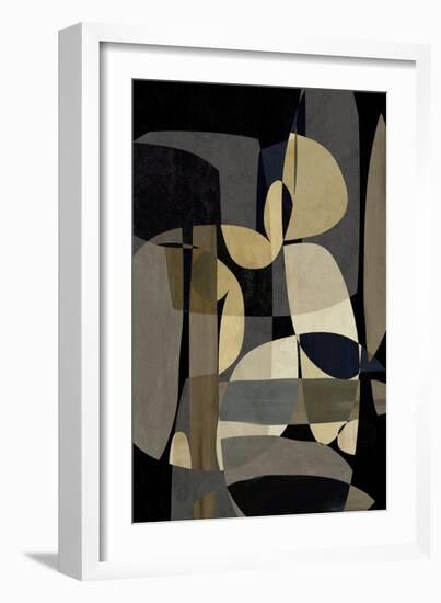 Abstracts Mid-Century Black-David Moore-Framed Art Print