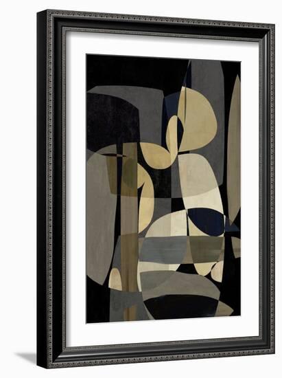 Abstracts Mid-Century Black-David Moore-Framed Art Print