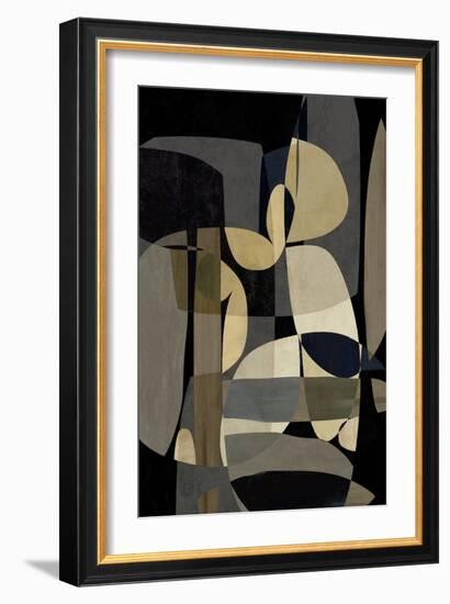 Abstracts Mid-Century Black-David Moore-Framed Art Print