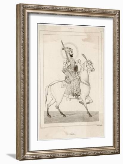 Abu-Al-Fath Jalal-Ud-Din Muhammad Akbar Mughal Emperor of India 1556-1605-Lemaitre-Framed Art Print