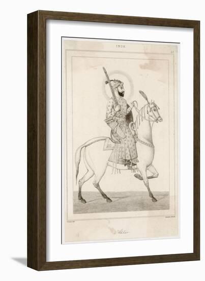 Abu-Al-Fath Jalal-Ud-Din Muhammad Akbar Mughal Emperor of India 1556-1605-Lemaitre-Framed Art Print