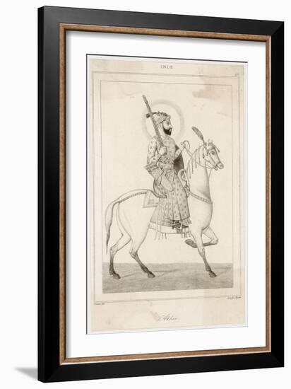 Abu-Al-Fath Jalal-Ud-Din Muhammad Akbar Mughal Emperor of India 1556-1605-Lemaitre-Framed Art Print