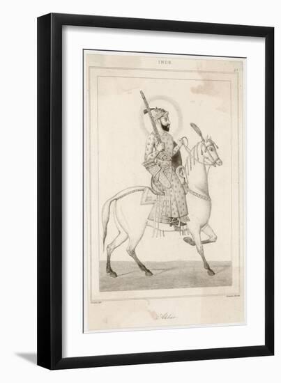 Abu-Al-Fath Jalal-Ud-Din Muhammad Akbar Mughal Emperor of India 1556-1605-Lemaitre-Framed Art Print