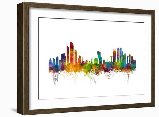 Abu Dhabi Skyline-Michael Tompsett-Framed Premium Giclee Print