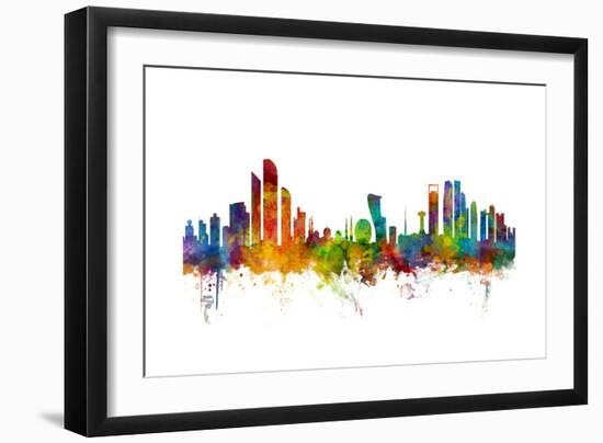 Abu Dhabi Skyline-Michael Tompsett-Framed Premium Giclee Print